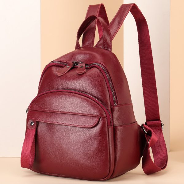 319 Anti-Wear Top-Layer Cowhide Leather Backpack Women's Shoulders Bag Travel Daypack on Sale