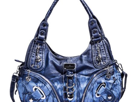 ANGEL KISS AK11282Z Vintage Tie Dye Tote Handbag Women PU Leather Shoulder Hobo Bag For Discount