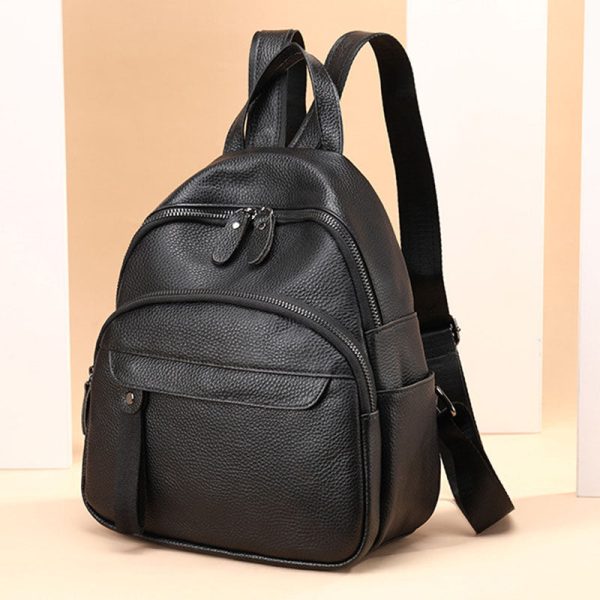 319 Anti-Wear Top-Layer Cowhide Leather Backpack Women's Shoulders Bag Travel Daypack on Sale