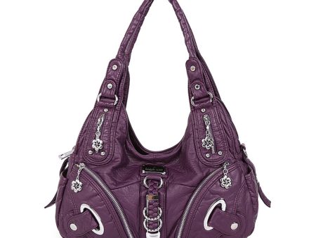 ANGEL KISS KL15962-4 Casual Women Tote Handbag PU Leather Large Capacity Hobo Bag Online Sale