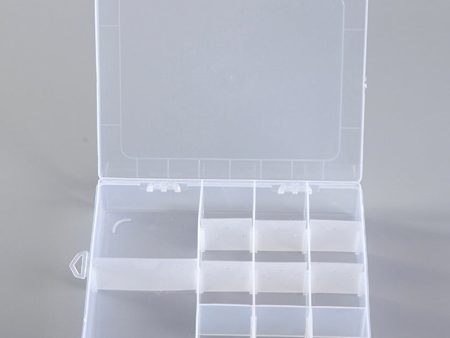 14 Compartments Clear Plastic Box Case Ring Jewelry Storage Container Earring Necklace Organizer Discount