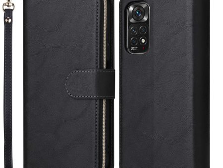 For Xiaomi Redmi Note 11 Pro 4G (MediaTek)   Note 11 Pro 5G (Qualcomm)   Note 11E Pro 5G PU Leather Zipper Pocket Case 9 Card Slots Flip Stand Cover with Strap Supply