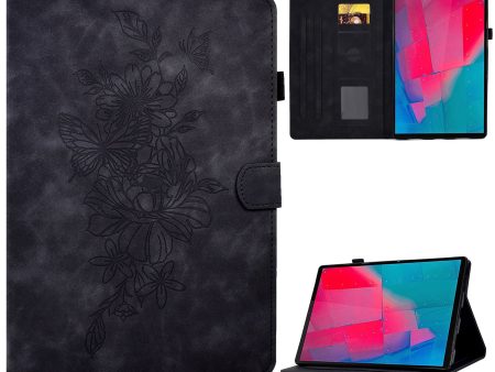 For Lenovo Tab M10 Plus TB-X606F Butterfly Flower Pattern Imprinted PU Leather Folio Case Stitching Line Card Holder Stand Smart Tablet Cover Online