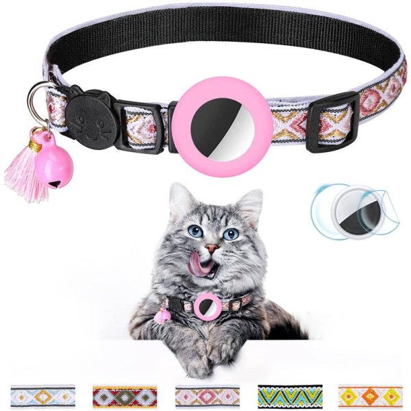 Waterproof Silicone Case for AirTag Adjustable Pet Collar GPS Cat Collar with Tassel   Film Online Hot Sale