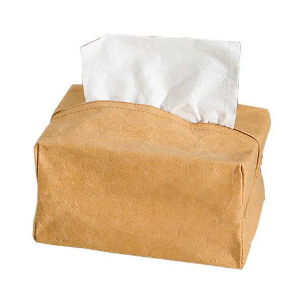 Kraft Paper Tissue Box Cover Simple Style Napkin Facial Paper Tissue Box Holder for Car Bathroom Living Room Sale