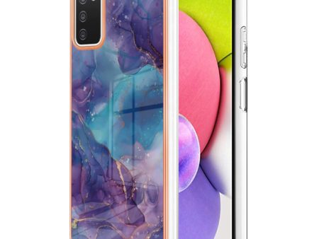 For Samsung Galaxy A03s (166.5 x 75.98 x 9.14mm) TPU Phone Case YB IMD Series-16 Style E 2.0mm Anti-Drop Electroplating Marble Pattern IMD Back Cover Online