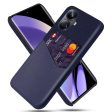 For Realme 10 Pro+ 5G Card Holder PU Leather Coated PC Back Case Cloth Texture Phone Cover Supply