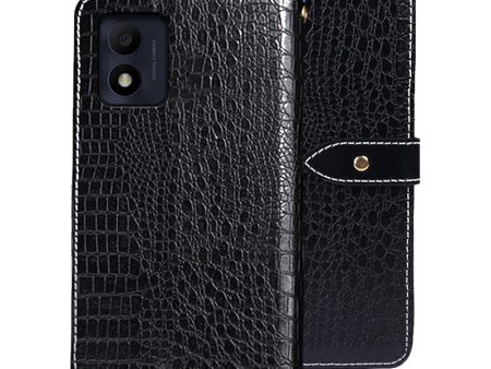 IDEWEI For Alcatel 1B (2022) Crocodile Texture PU Leather Phone Case Stand Wallet Magnetic Clasp Cover Supply