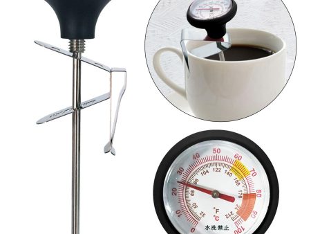 B-3 Stainless Steel Probe Thermometer Celsius and Fahrenheit Scale Thermometer with Clip for Coffee, Milk, Jam (No FDA Certificate) For Sale