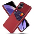 For Realme 10 Pro+ 5G Card Holder PU Leather Coated PC Back Case Cloth Texture Phone Cover Supply