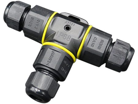 XYT21 IP68 Waterproof 3 Cores T-type Cable Connector Outdoor Wire Lighting Connector Supply