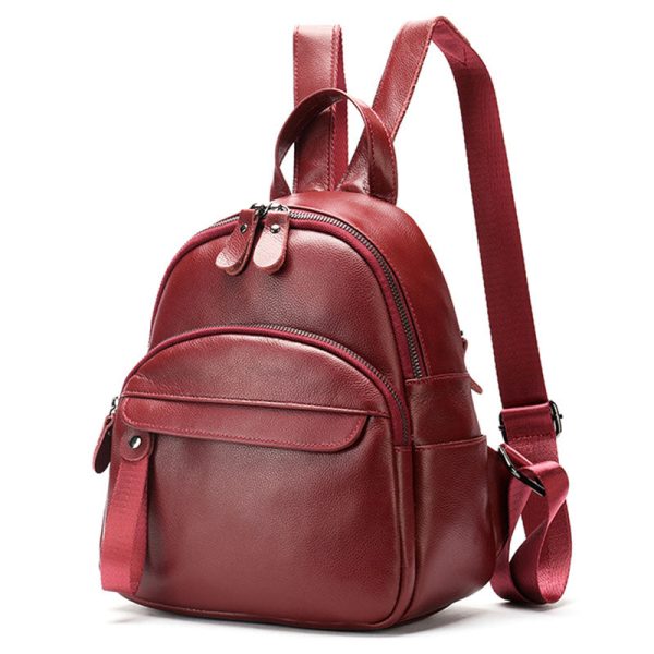 319 Anti-Wear Top-Layer Cowhide Leather Backpack Women's Shoulders Bag Travel Daypack on Sale