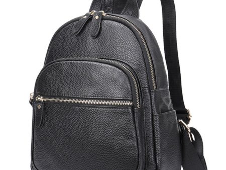 172 Top Layer Cowhide Leather Backpack Women Stylish Solid Color Dual Shoulder Bag Online