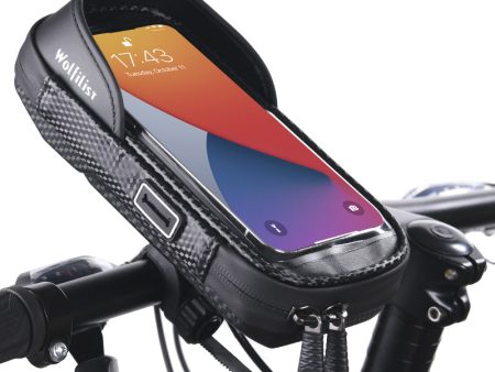 WOLFILIST C1102 0.75L Hard Shell Bike Handlebar Bag Sun Visor Touch Screen Cycling Phone Pouch with Headphone Hole Cheap