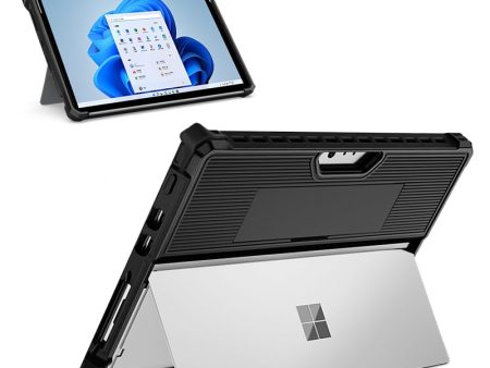 Shockproof Case for Microsoft Surface Pro 9 Hard PC Soft TPU Laptop Case Anti-Scratch Stripe Pattern Protective Cover Hot on Sale