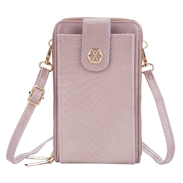 BAELLERRY N8629 Snake Texture Shoulder Bag for Women PU Leather Crossbody Bag with Dual Zippered Pouch Hot on Sale