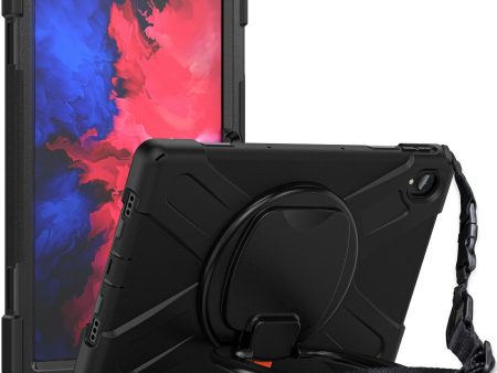 For Lenovo Tab P11 J606F   J607F   Tab P11 Plus   J616F PC + Silicone Tablet Case Scratch-resistant Back Cover Rotary Kickstand with Shoulder Strap on Sale