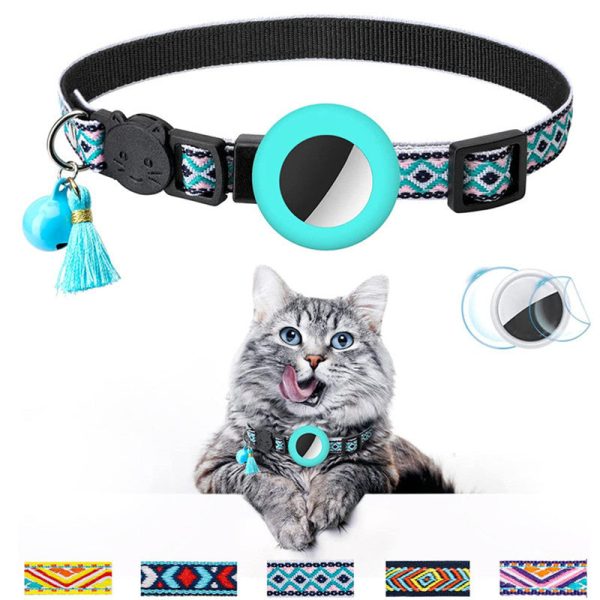 Waterproof Silicone Case for AirTag Adjustable Pet Collar GPS Cat Collar with Tassel   Film Online Hot Sale