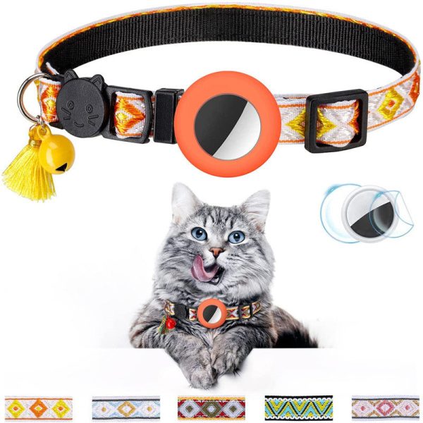 Waterproof Silicone Case for AirTag Adjustable Pet Collar GPS Cat Collar with Tassel   Film Online Hot Sale