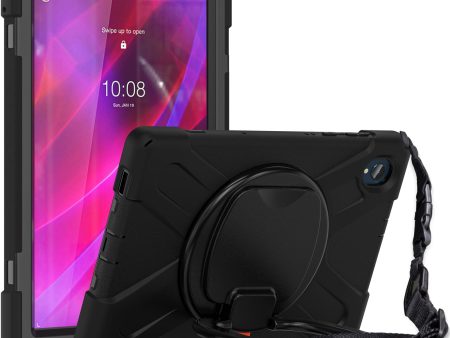 For Lenovo Tab M10 Plus 10.3 inch X606F   606X   K10 PC+Silicone Tablet Case Rotary Kickstand Anti-drop Protective Cover with Shoulder Strap Sale