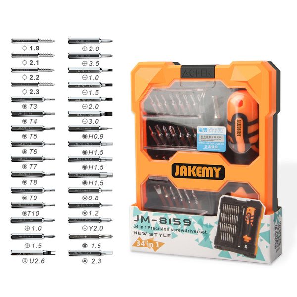 JAKEMY JM-8159 Portable 34-in-1 Precision Screwdriver Set Household Repair Tool Bits for Cellphones, Laptops Online