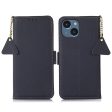 For iPhone 13 6.1 inch Genuine Leather RFID Blocking Flip Case Overall Coverage Cell Phone Cover with Wallet Stand For Discount