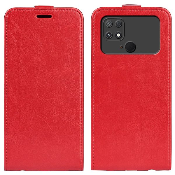 For Xiaomi Poco C40 4G Vertical Flip Phone Anti-drop Case Crazy Horse Texture Card Holder Leather Protective Cover Cheap