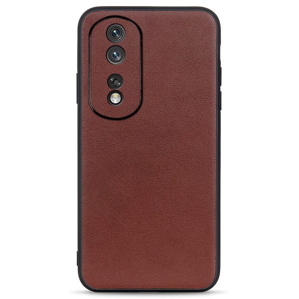 For Honor 80 Pro 5G Shockproof Mobile Phone Case Textured Genuine Leather Coated TPU Protective Phone Cover Discount