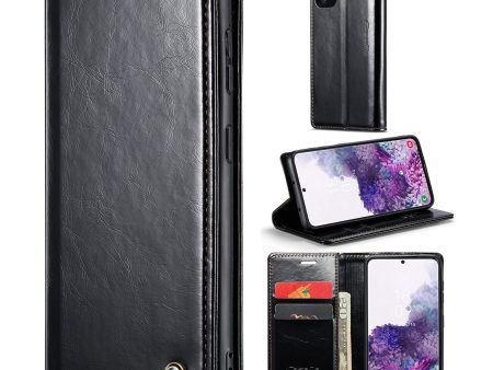 CASEME 003 Series For Samsung Galaxy S20 4G   5G Waxy Texture Magnetic Auto-absorbed PU Leather Case Wallet Stand Phone Cover Cheap