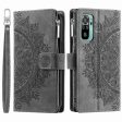 For Xiaomi Redmi Note 10 4G   Note 10S 4G   Poco M5s 4G Anti-scratch Phone Case Mandala Flower Imprinted PU Leather Stand Zipper Pocket Cover Multiple Card Slots Wallet Hot on Sale